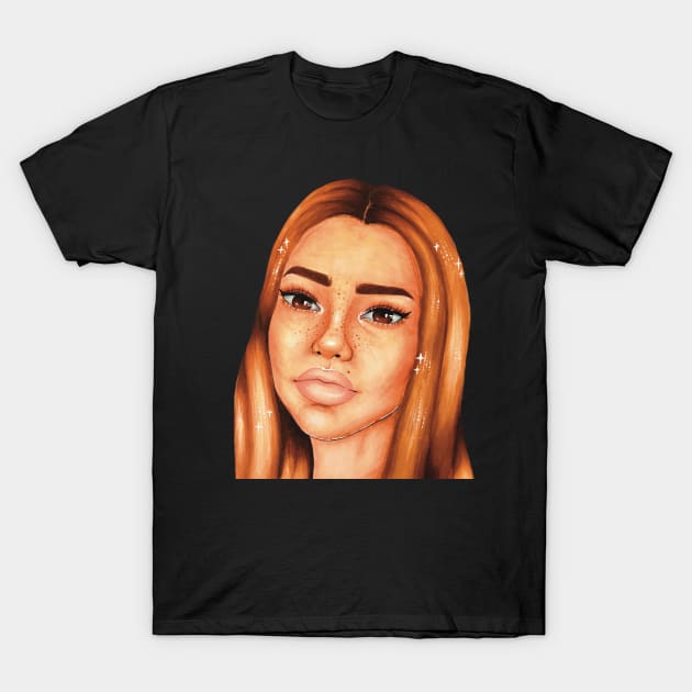 portrait girl stars aesthetic T-Shirt by maoudraw